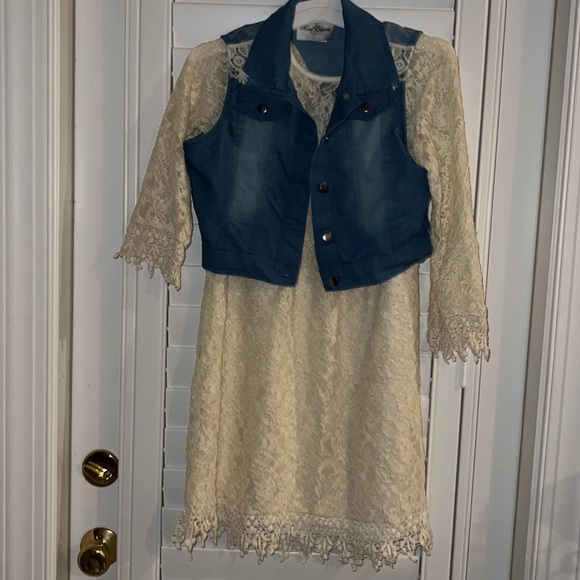 Other - Rare Editions lave girls dress with matching a Jean vast size small 14